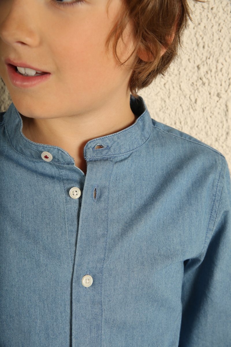 Hemd met mao kraag bui BABY DENIM