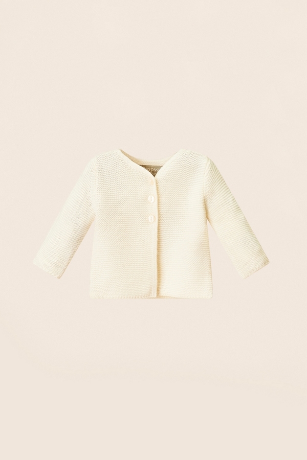 BB cardigan with wool OFF WHITE