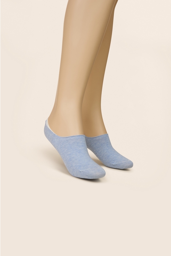 Short socks  X2 with lurex WHITE BLUE