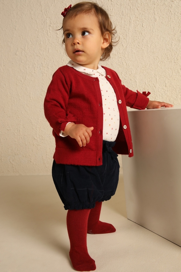 BB cardigan with bowties merin RED