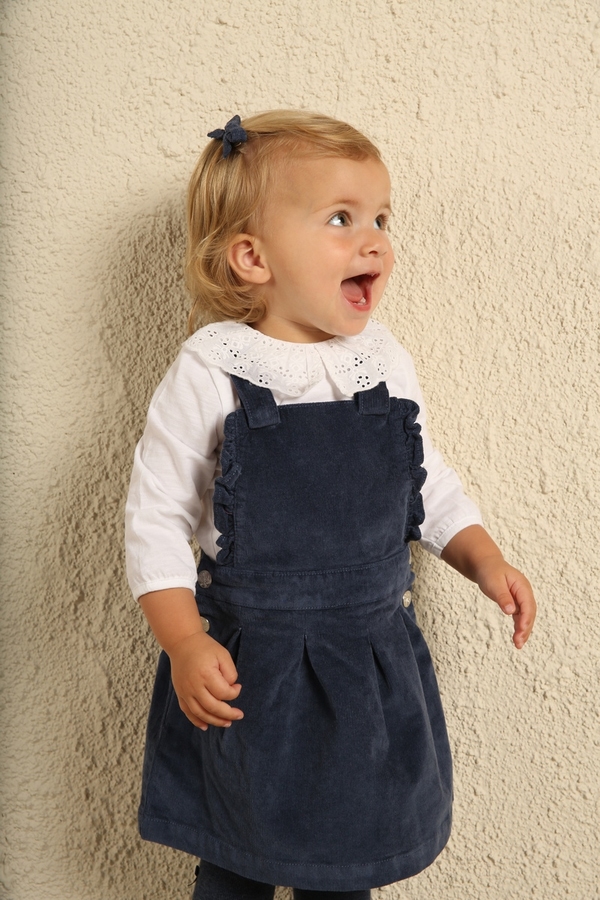 BB pinafore with flounces BLUE