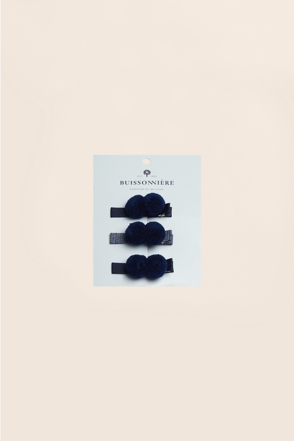 Hairpin pompons X 3 NAVY