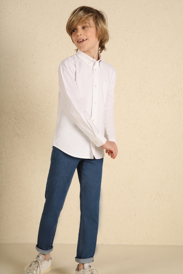 Shirt with long sleeves bui WHITE OXFORD