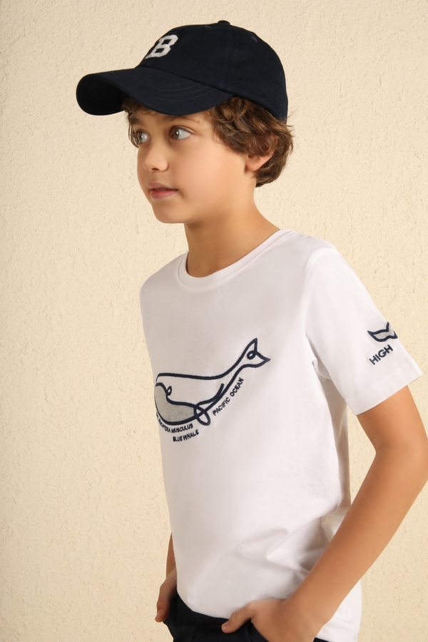 T-shirt whale bui WHITE