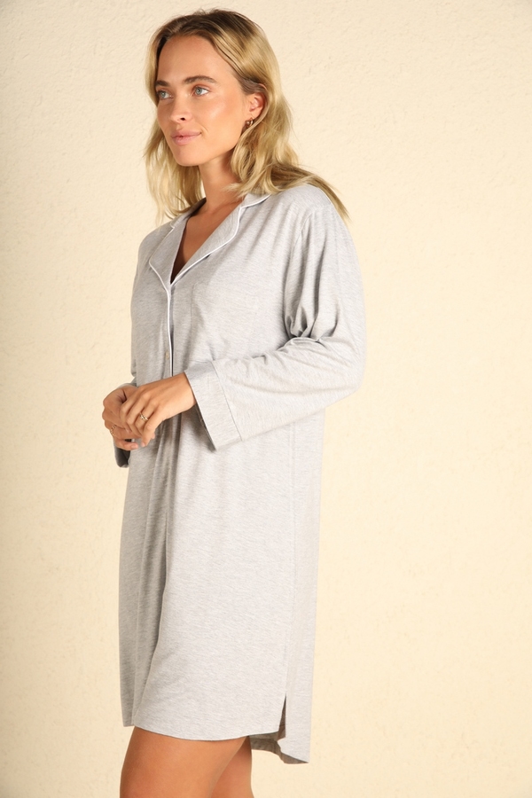 Flowing nightgown GREY LIGHT HEATHER