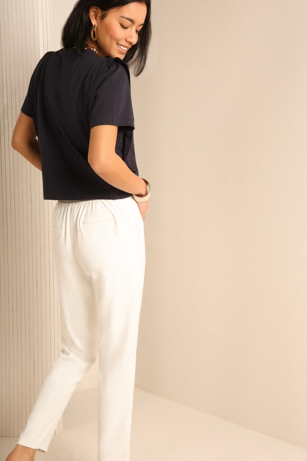 Flowing trousers jersey OFF WHITE