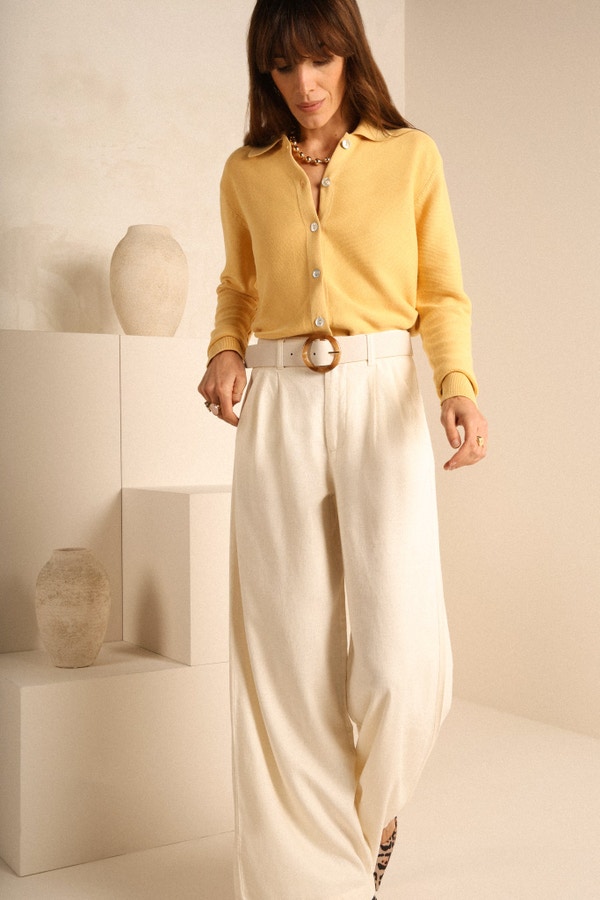 Flowing trousers linnen OFF WHITE