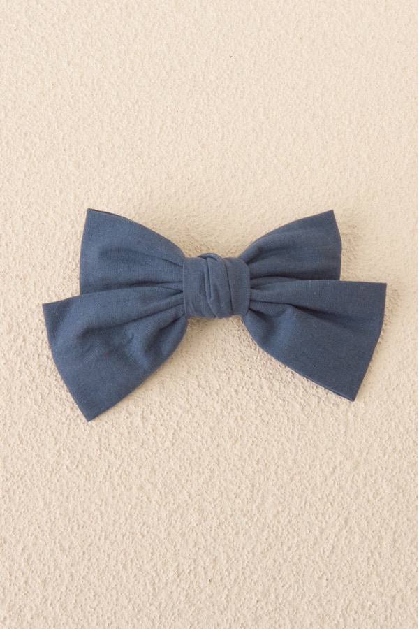 Hairclip bow large BLUE HEATHER